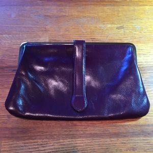 Leather Hobo Clutch Bag